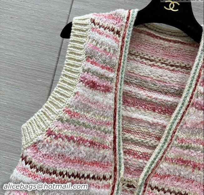 Top Quality Chanel Cashmere Vest CH92521 Pink 2024