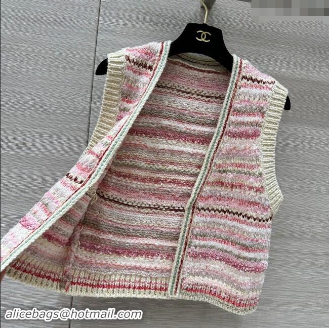 Top Quality Chanel Cashmere Vest CH92521 Pink 2024