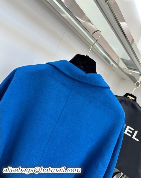 ​Top Grade Chanel Cashmere Coat CH92522 Blue 2024