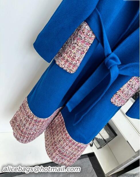 ​Top Grade Chanel Cashmere Coat CH92522 Blue 2024