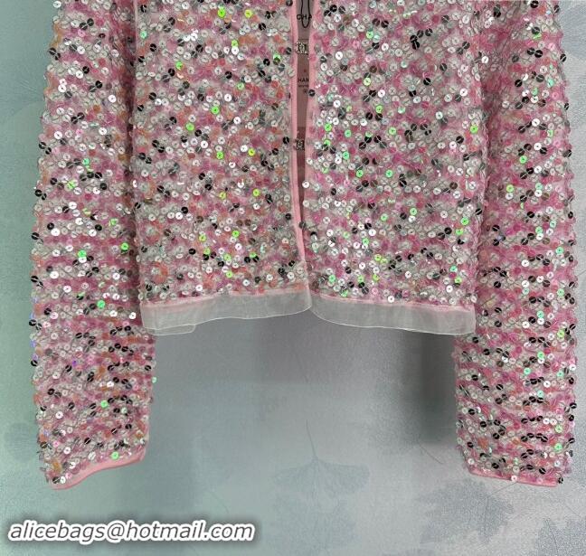 Grade Inexpensive Chanel Sequins Cardigan CH92523 Pink 2024