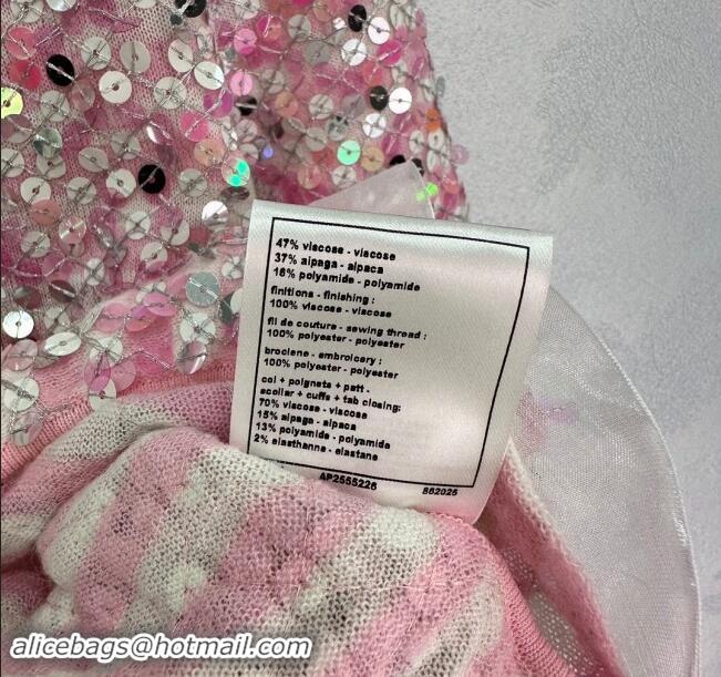 Grade Inexpensive Chanel Sequins Cardigan CH92523 Pink 2024