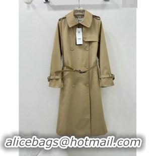 Luxury Discount Burberry Trench Coat with Belt F91914 Khaki 2024