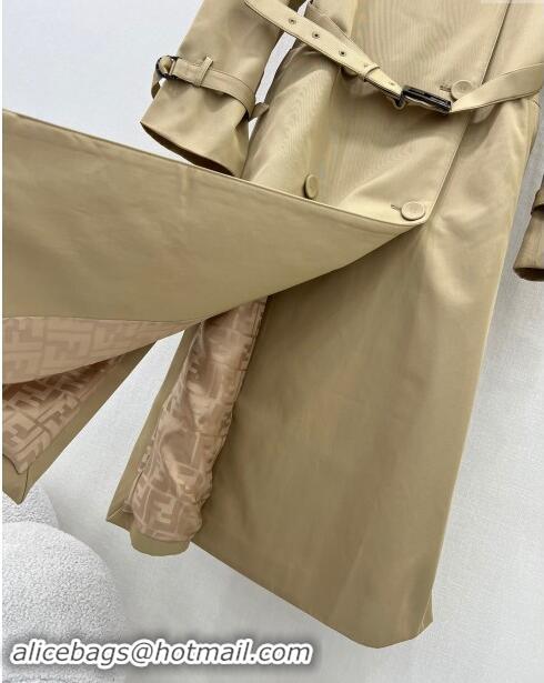 Luxury Discount Burberry Trench Coat with Belt F91914 Khaki 2024