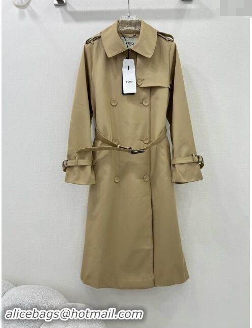 Luxury Discount Burberry Trench Coat with Belt F91914 Khaki 2024