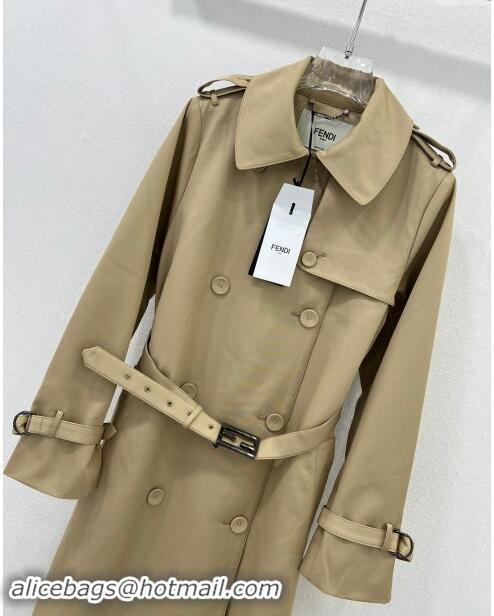 Luxury Discount Burberry Trench Coat with Belt F91914 Khaki 2024