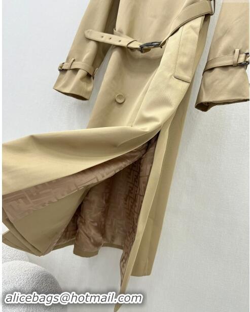 Luxury Discount Burberry Trench Coat with Belt F91914 Khaki 2024