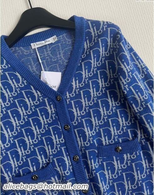 Reasonable Price Dior Cashmere Cardigan D82401 Blue 2024