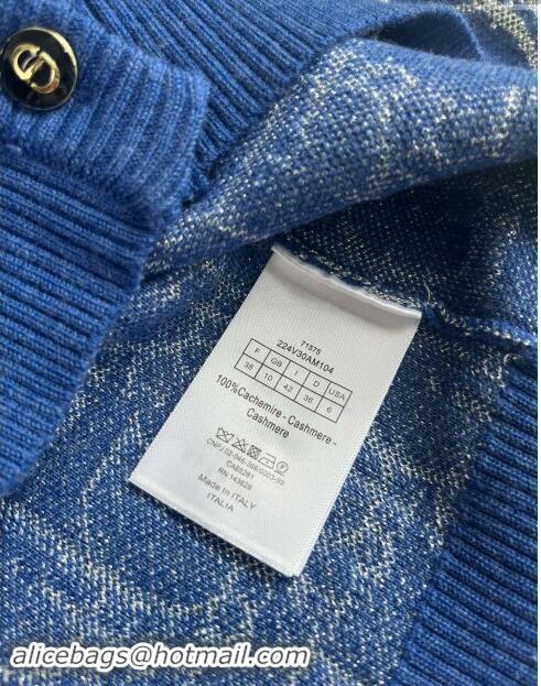 Reasonable Price Dior Cashmere Cardigan D82401 Blue 2024