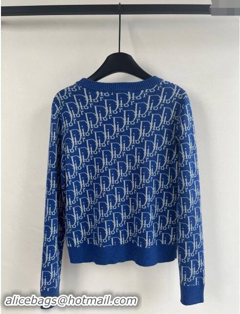 Reasonable Price Dior Cashmere Cardigan D82401 Blue 2024