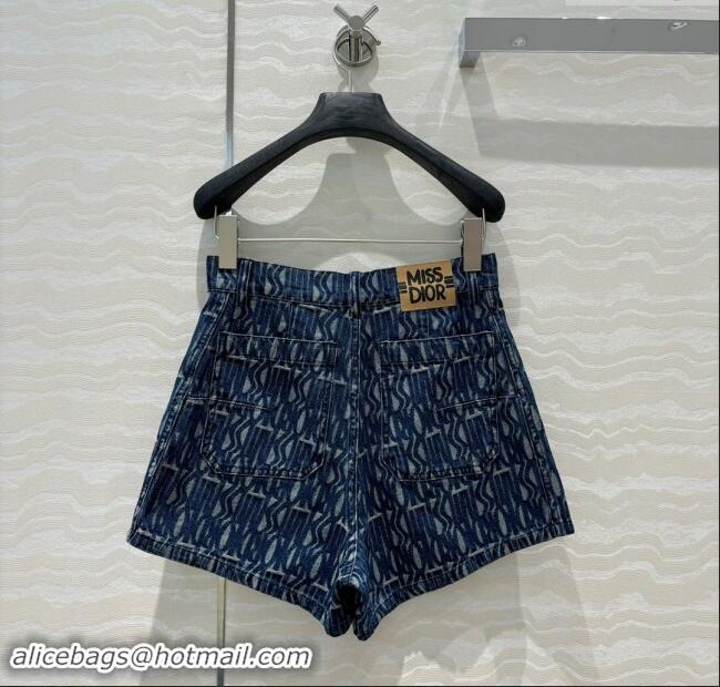 Luxury Discount Dior Miss Dior Denim Shorts D82307 Blue 2024