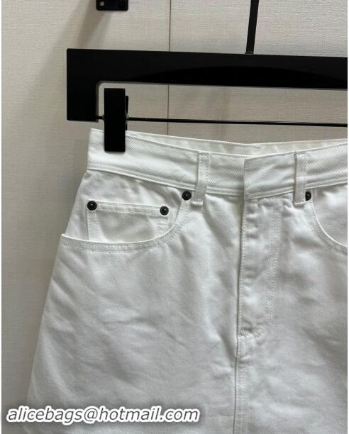 Top Design Dior Miss Dior Denim Skirt D83012 White 2024