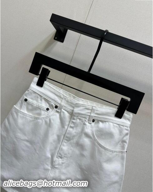 Top Design Dior Miss Dior Denim Skirt D83012 White 2024