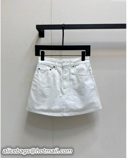 Top Design Dior Miss Dior Denim Skirt D83012 White 2024