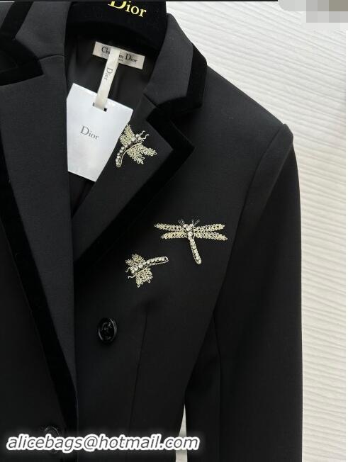 Promotional Dior Jacket with Dragonfly M91126 Black 2024