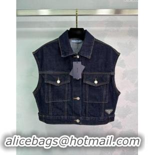 ​Reasonable Price Prada Denim Vest P82721 Blue 2024