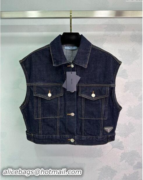 ​Reasonable Price Prada Denim Vest P82721 Blue 2024