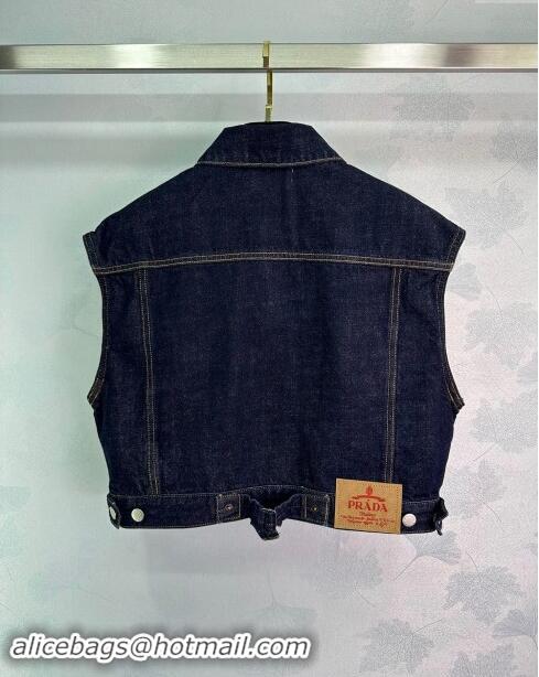 ​Reasonable Price Prada Denim Vest P82721 Blue 2024