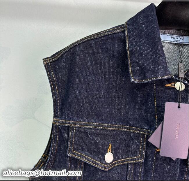 ​Reasonable Price Prada Denim Vest P82721 Blue 2024