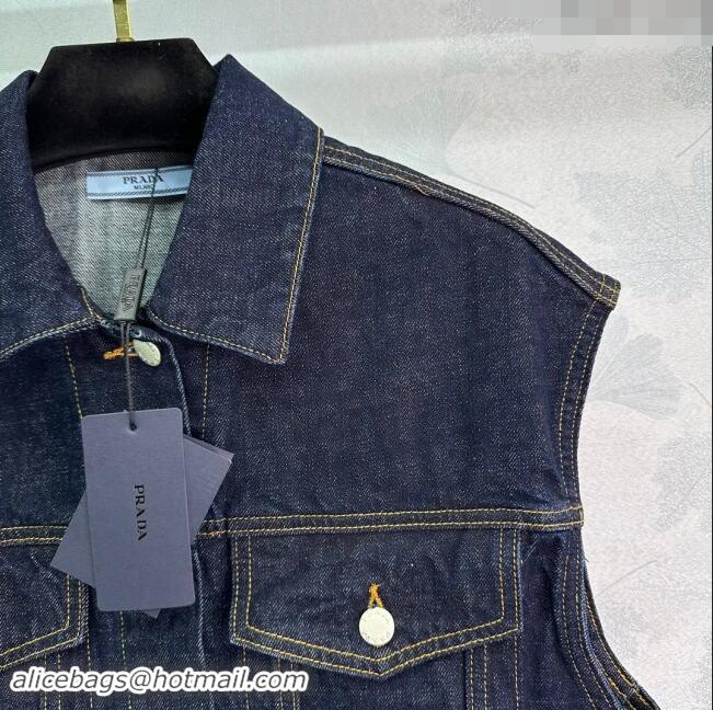 ​Reasonable Price Prada Denim Vest P82721 Blue 2024