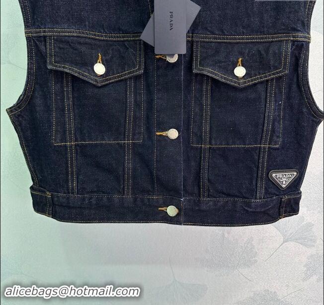 ​Reasonable Price Prada Denim Vest P82721 Blue 2024