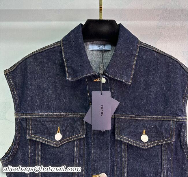 ​Reasonable Price Prada Denim Vest P82721 Blue 2024