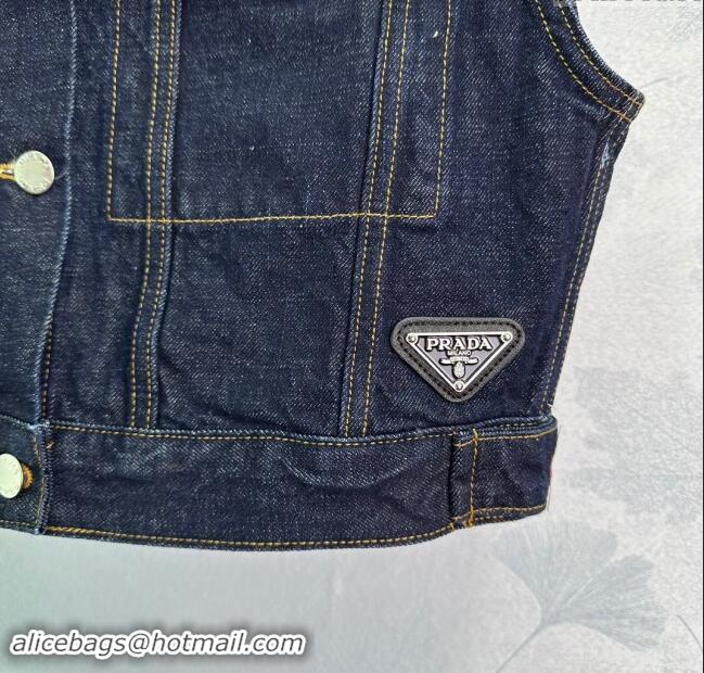 ​Reasonable Price Prada Denim Vest P82721 Blue 2024