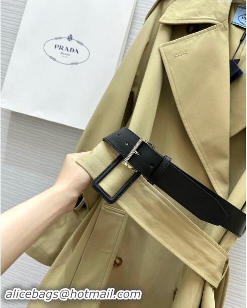 Well Crafted Prada Long Trench Coat with Belt P91912 Khaki 2024