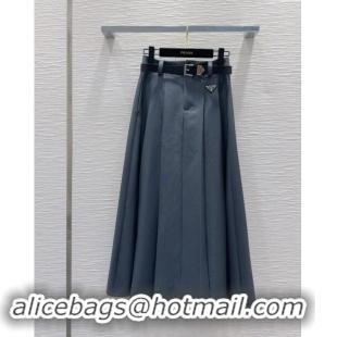 Famous Brand Prada Skirt with Belt P92508 Grey 2024