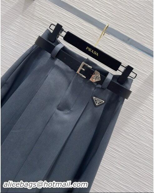 Famous Brand Prada Skirt with Belt P92508 Grey 2024