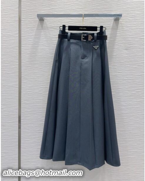 Famous Brand Prada Skirt with Belt P92508 Grey 2024