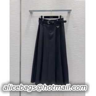 Super Quality Prada Skirt with Belt P92509 Black 2024