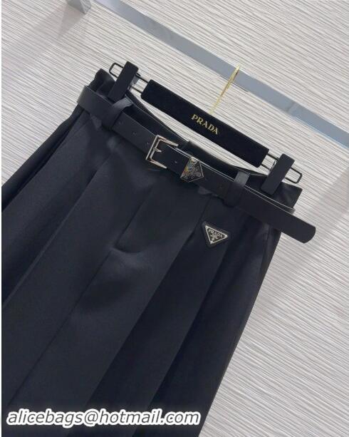 Super Quality Prada Skirt with Belt P92509 Black 2024