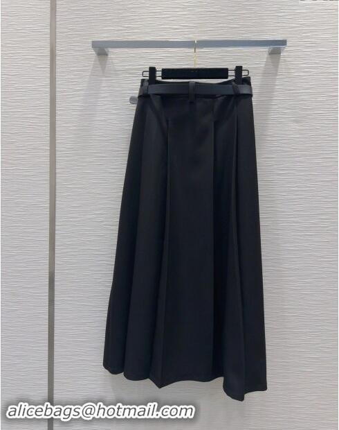 Super Quality Prada Skirt with Belt P92509 Black 2024