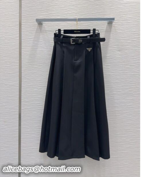 Super Quality Prada Skirt with Belt P92509 Black 2024