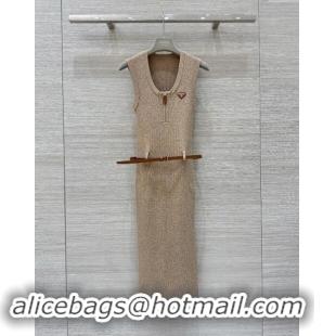 ​Top Quality Discount Prada Knit Dress P92510 Beige 2024