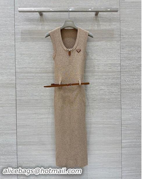 ​Top Quality Discount Prada Knit Dress P92510 Beige 2024