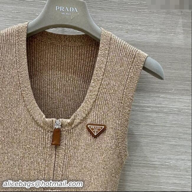 ​Top Quality Discount Prada Knit Dress P92510 Beige 2024