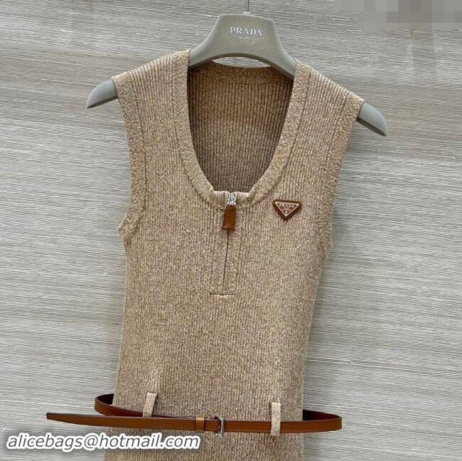 ​Top Quality Discount Prada Knit Dress P92510 Beige 2024