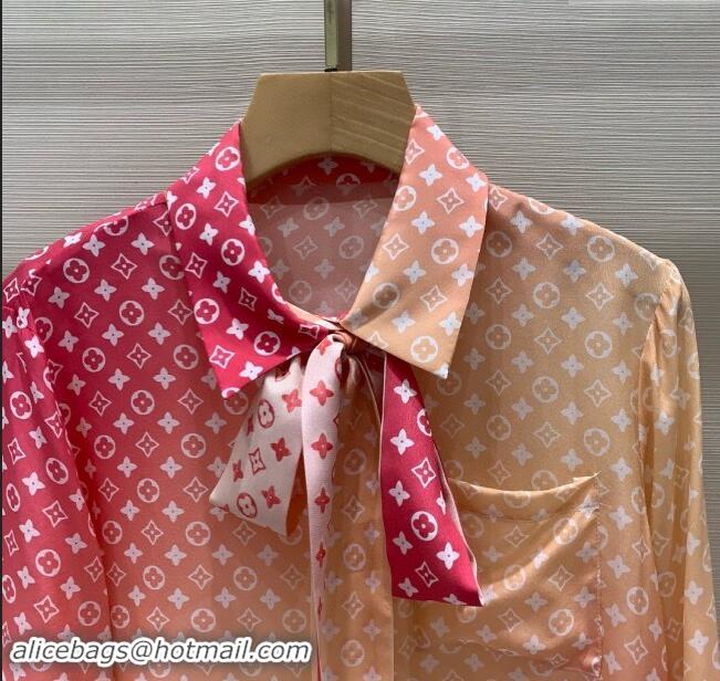 ​Well Crafted Louis Vuitton Monogram Silk Shirt LV82217 Pink 2024