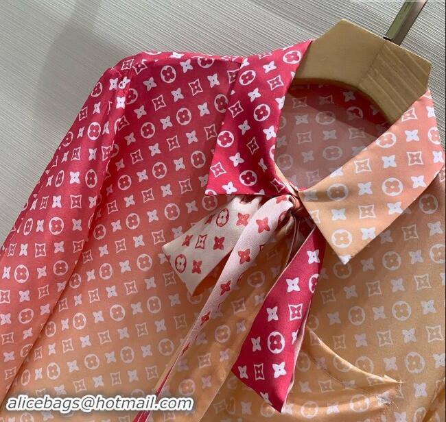 ​Well Crafted Louis Vuitton Monogram Silk Shirt LV82217 Pink 2024