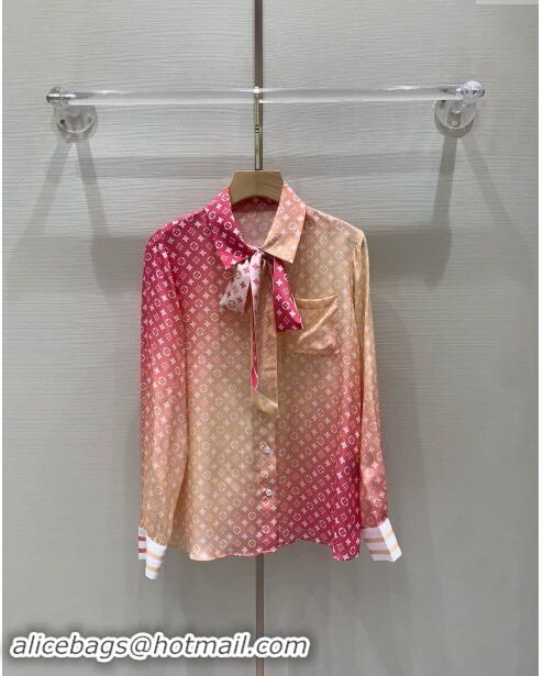 ​Well Crafted Louis Vuitton Monogram Silk Shirt LV82217 Pink 2024