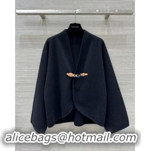 Well Crafted Louis Vuitton Cashmere Cape LV83018 Black 2024