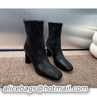 Luxury Cheap Dior D-Shadow Heeled Ankle Boots 9cm in Black Leather-Effect Stretch Material with Macrocannage Motif 93003