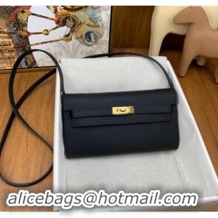 Grade Quality Hermes Kelly To Go Wallet Bag in Original Epsom Leather H0801 Black/Gold 2024 (Full Handmade)