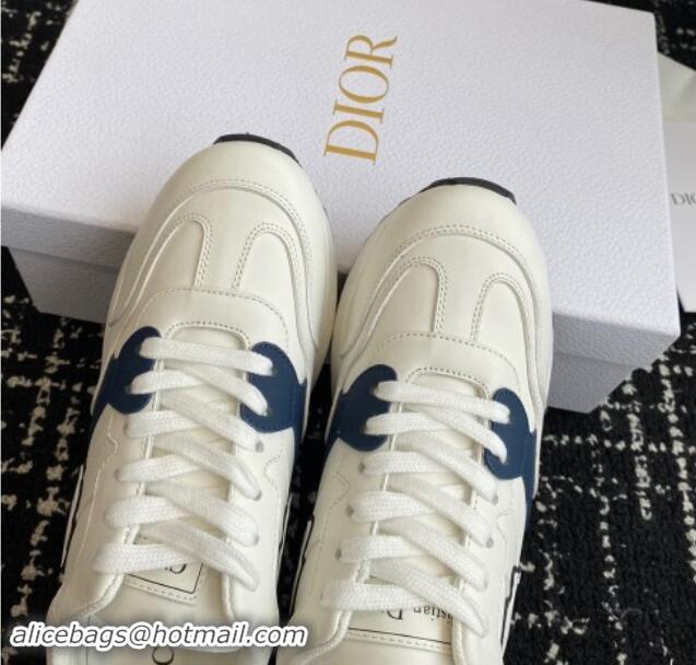 Hot Style Dior C'est Dior Sneakers in Calfskin White/Blue 930040