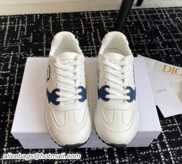 Hot Style Dior C'est Dior Sneakers in Calfskin White/Blue 930040