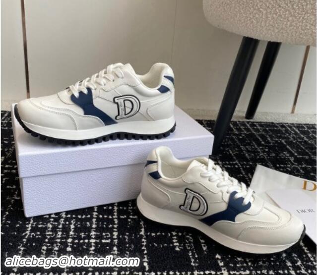 Hot Style Dior C'est Dior Sneakers in Calfskin White/Blue 930040