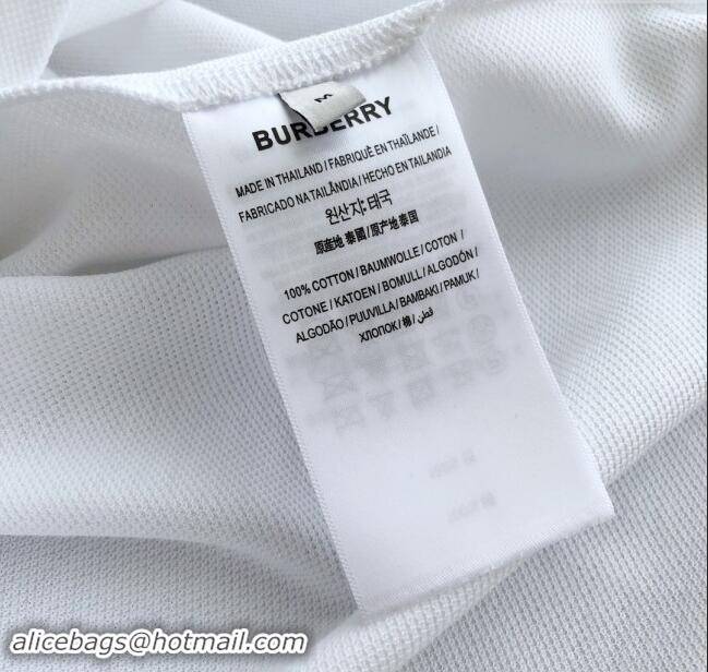 Traditional Specials Burberry Cotton Polo T-shirt B72640 White 2024 (For Men)