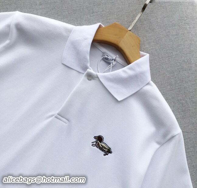 Traditional Specials Burberry Cotton Polo T-shirt B72640 White 2024 (For Men)